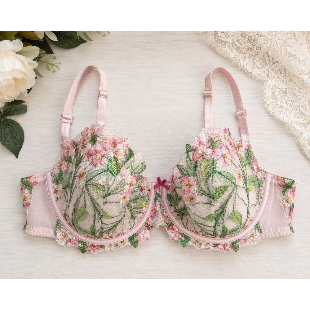 Victorias Secret Dream Angels Embroidered Floral Push Up Bra 36DD Pink 417789SEP
